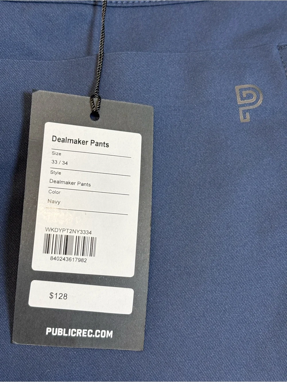 Public Rec Men’s Dealmaker 5-Pocket Performance Tech Pants  Navy Blue 33X3O NWT